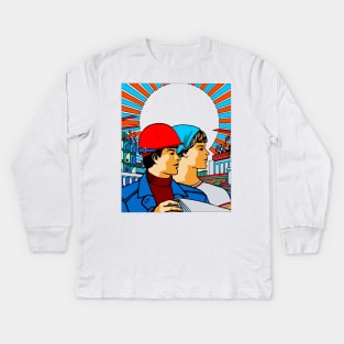 Soviet Worker's Poster - Recolored, Refinished, Communist, Propaganda, Vintage, Soviet Union Kids Long Sleeve T-Shirt